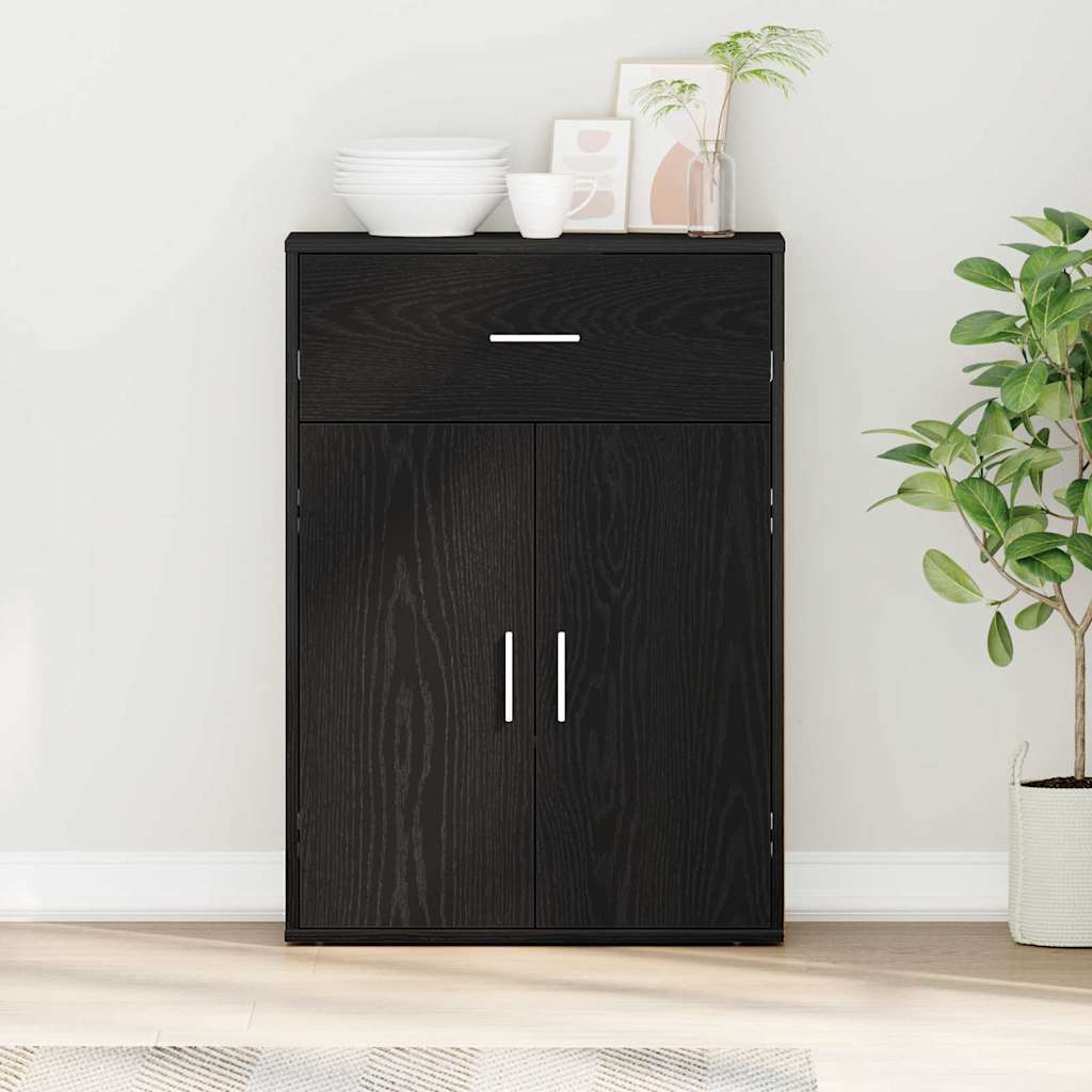 Sideboard Schwarz Eichen-Optik 60 x 30 x 84 cm Holzwerkstoff