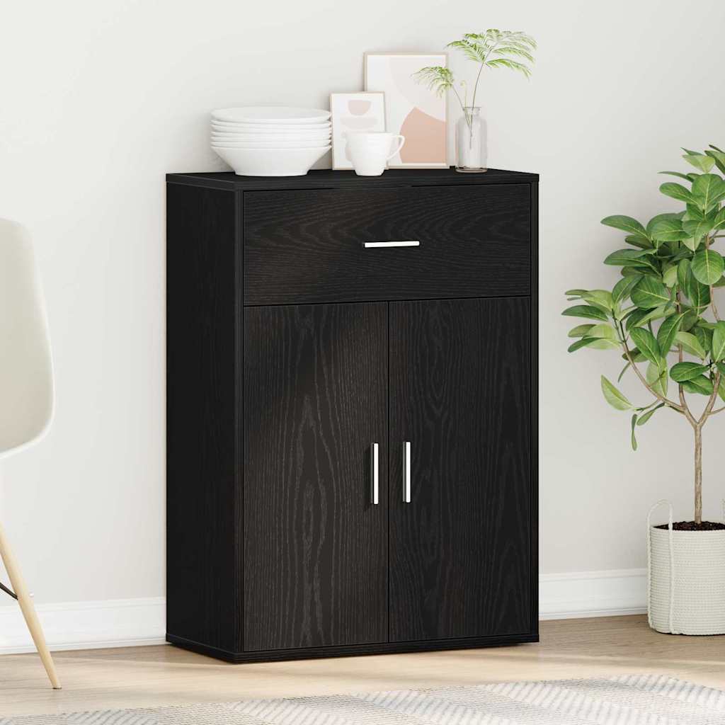 Sideboard Schwarz Eichen-Optik 60 x 30 x 84 cm Holzwerkstoff