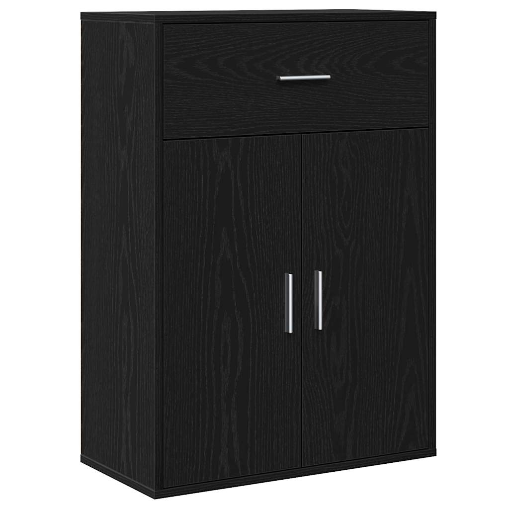 Sideboard Schwarz Eichen-Optik 60 x 30 x 84 cm Holzwerkstoff