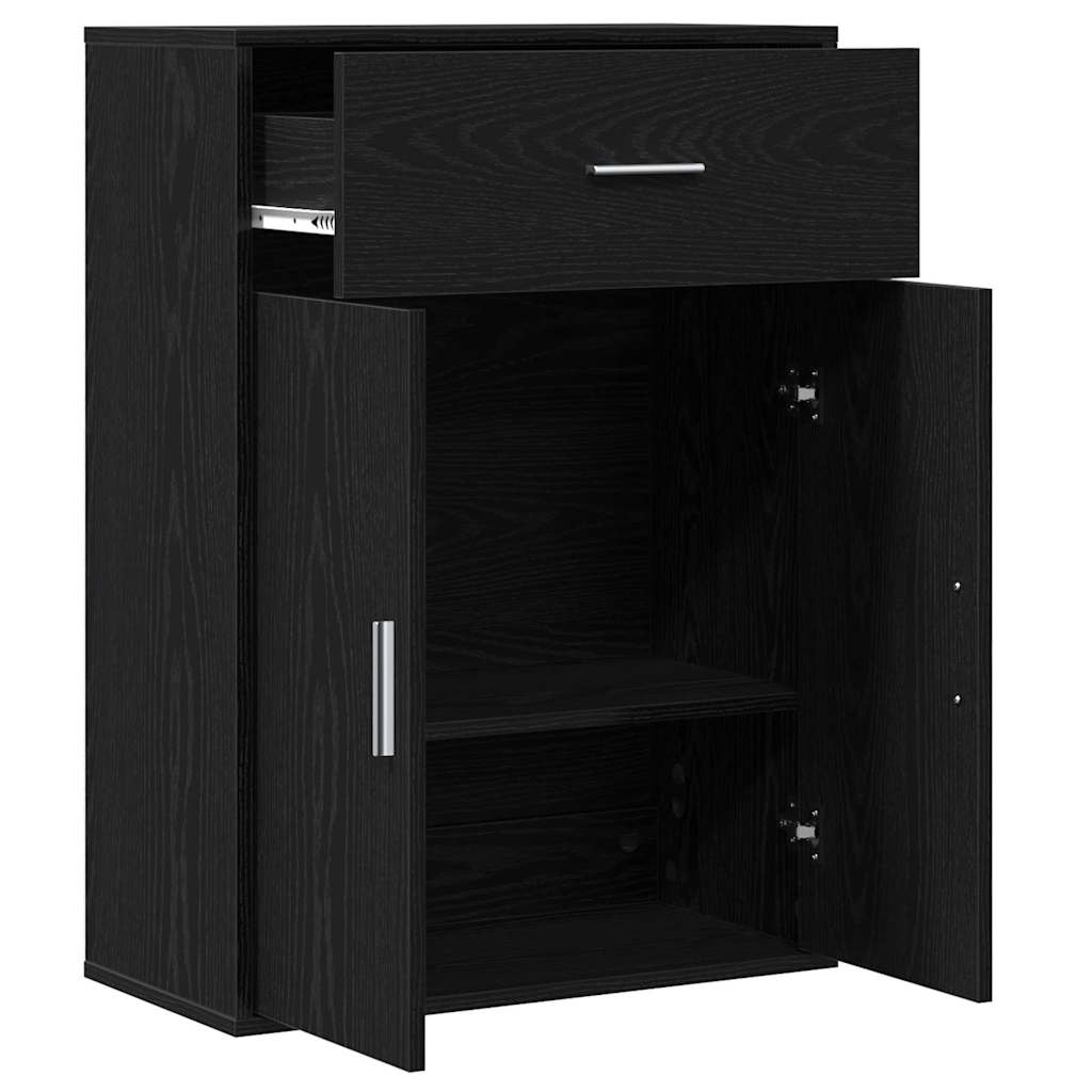Sideboard Schwarz Eichen-Optik 60 x 30 x 84 cm Holzwerkstoff