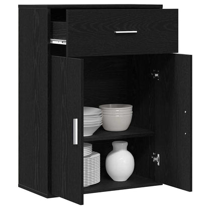 Sideboard Schwarz Eichen-Optik 60 x 30 x 84 cm Holzwerkstoff
