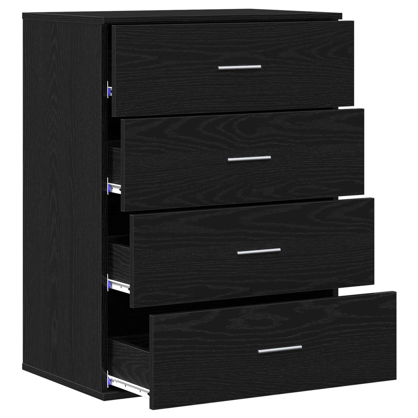 Sideboard Schwarz Eichen-Optik 60 x 39 x 80 cm Holzwerkstoff