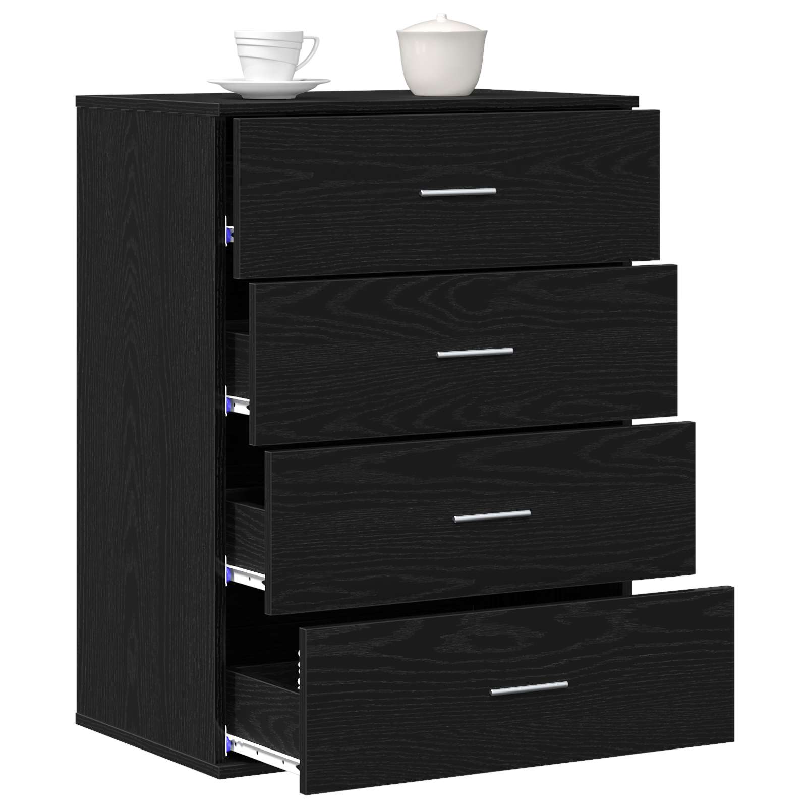 Sideboard Schwarz Eichen-Optik 60 x 39 x 80 cm Holzwerkstoff