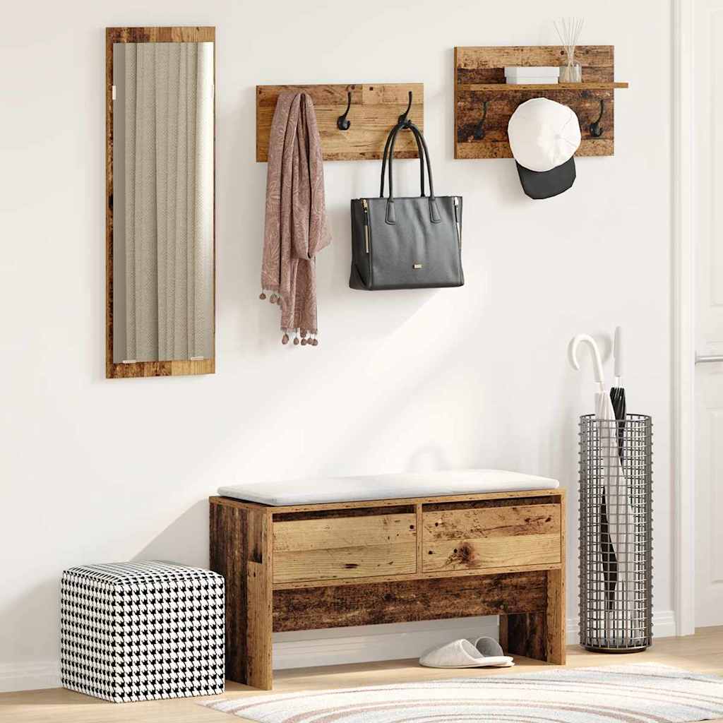 Flurmöbel-Set 4 Stk. Altholz 90 x 31 x 46,5 cm Holzwerkstoff