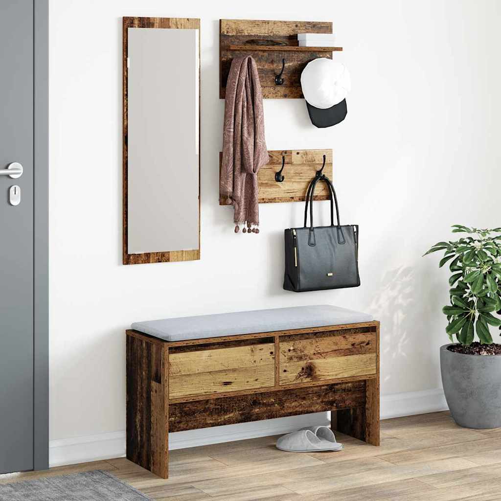 Flurmöbel-Set 4 Stk. Altholz 90 x 31 x 46,5 cm Holzwerkstoff