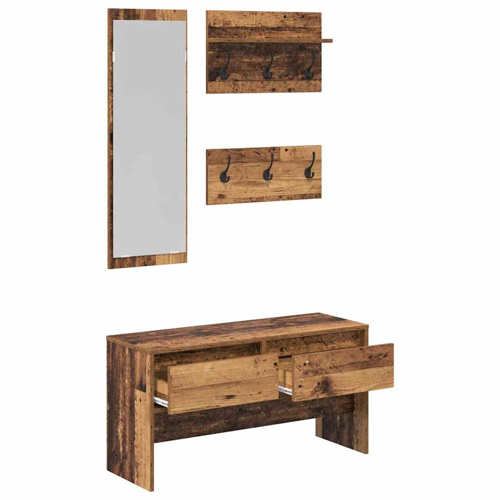Flurmöbel-Set 4 Stk. Altholz 90 x 31 x 46,5 cm Holzwerkstoff