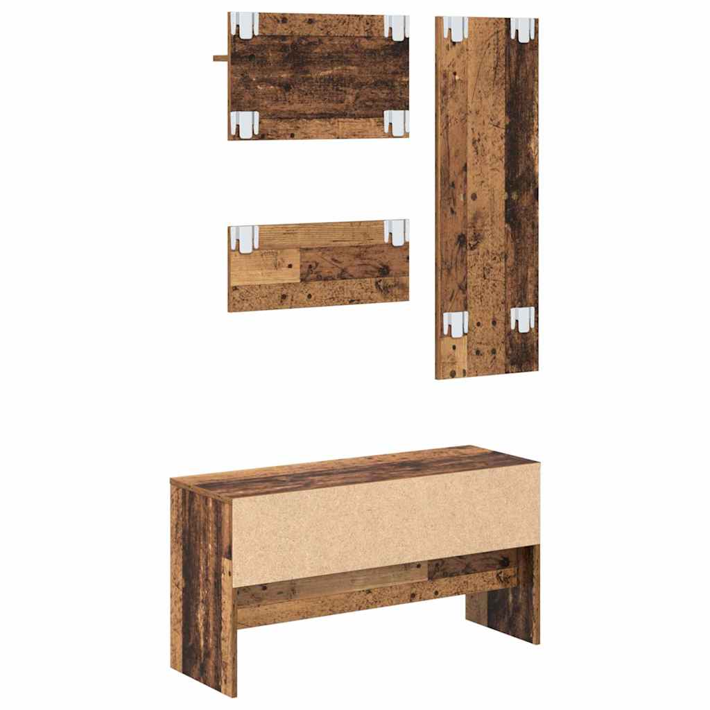 Flurmöbel-Set 4 Stk. Altholz 90 x 31 x 46,5 cm Holzwerkstoff