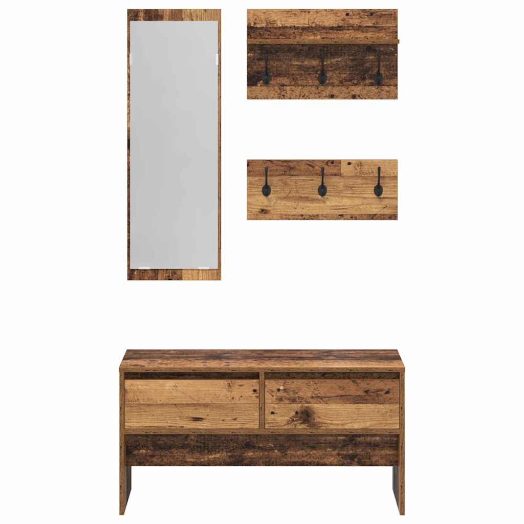 Flurmöbel-Set 4 Stk. Altholz 90 x 31 x 46,5 cm Holzwerkstoff