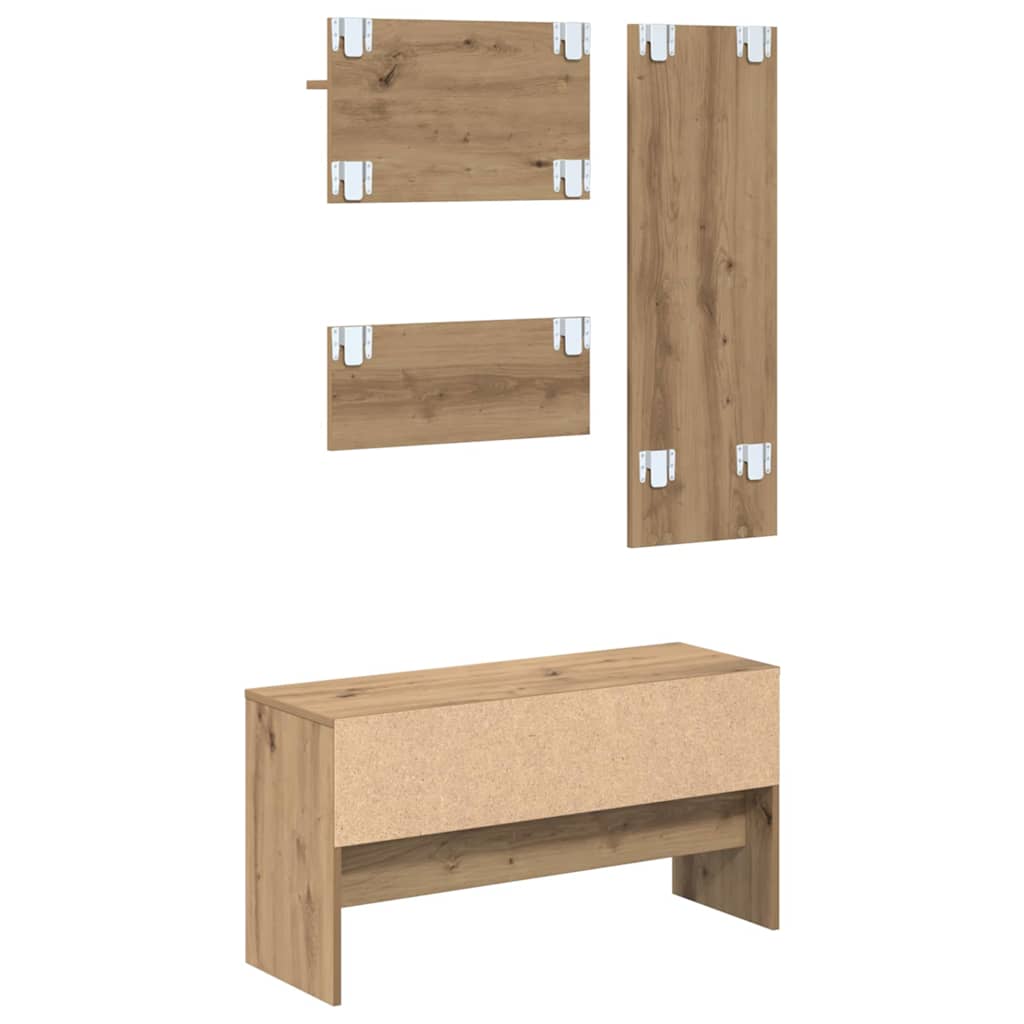 Flurmöbel-Set 4 Stk. Kunsthandwerk Eiche 90 x 31 x 46,5 cm