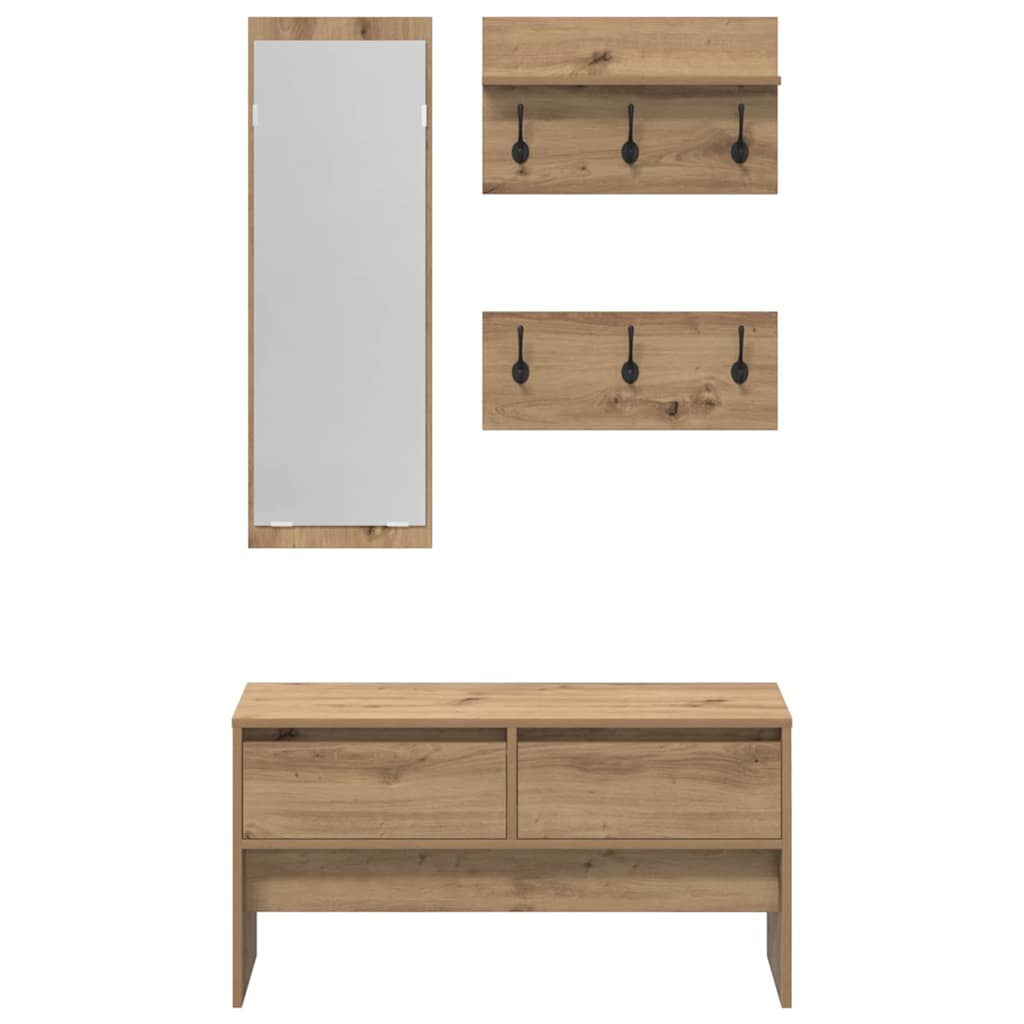 Flurmöbel-Set 4 Stk. Kunsthandwerk Eiche 90 x 31 x 46,5 cm