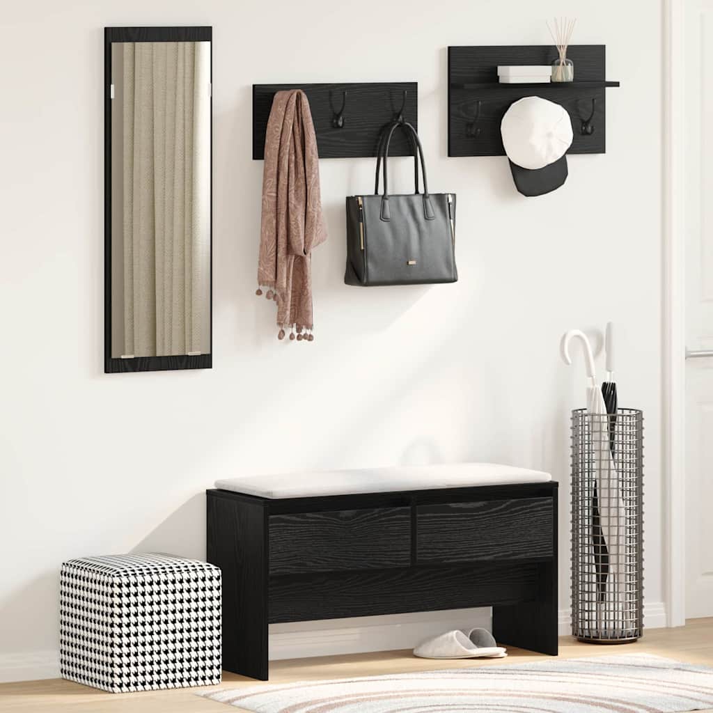 Flurmöbel-Set 4 stk. Schwarz Eichen-Optik 90 x 31 x 46,5 cm