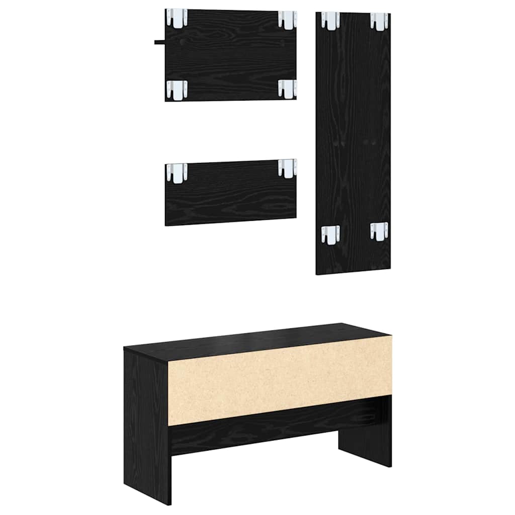 Flurmöbel-Set 4 stk. Schwarz Eichen-Optik 90 x 31 x 46,5 cm