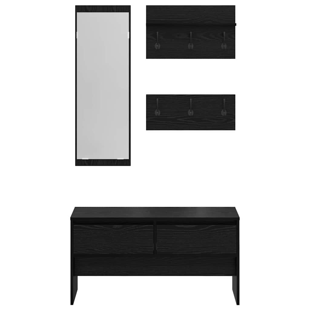 Flurmöbel-Set 4 stk. Schwarz Eichen-Optik 90 x 31 x 46,5 cm