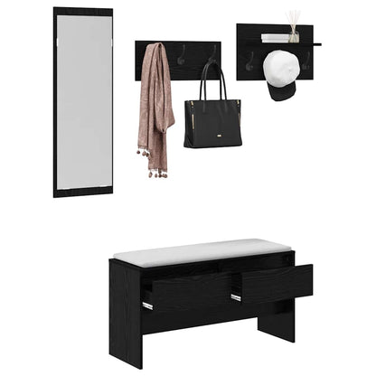 Flurmöbel-Set 4 stk. Schwarz Eichen-Optik 90 x 31 x 46,5 cm