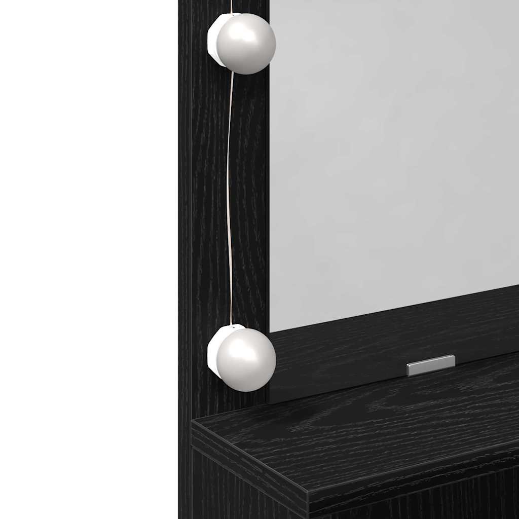 Schminktisch Schwarz Eichen-Optik 80 x 41 x 134,5 cm