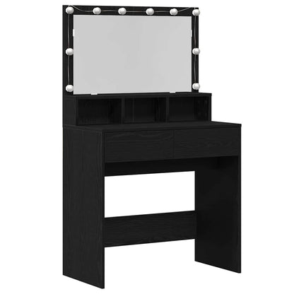Schminktisch Schwarz Eichen-Optik 80 x 41 x 134,5 cm