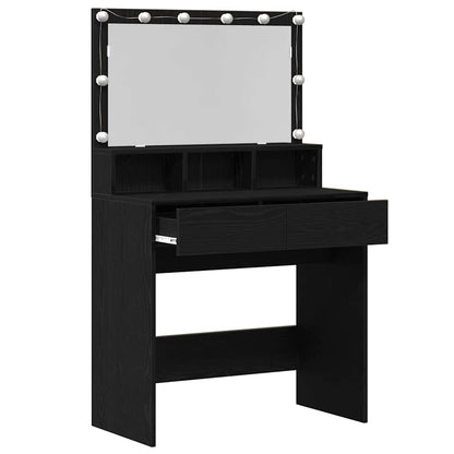 Schminktisch Schwarz Eichen-Optik 80 x 41 x 134,5 cm