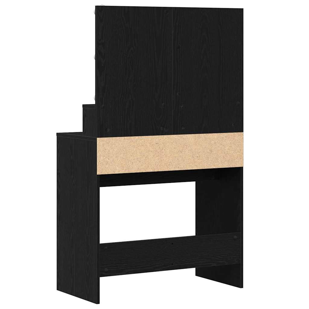 Schminktisch Schwarz Eichen-Optik 80 x 41 x 134,5 cm