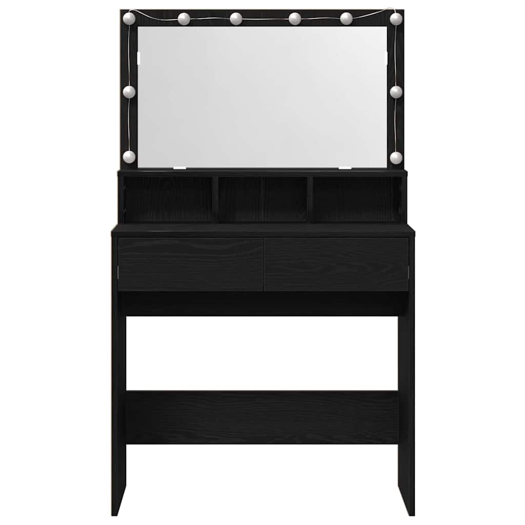 Schminktisch Schwarz Eichen-Optik 80 x 41 x 134,5 cm