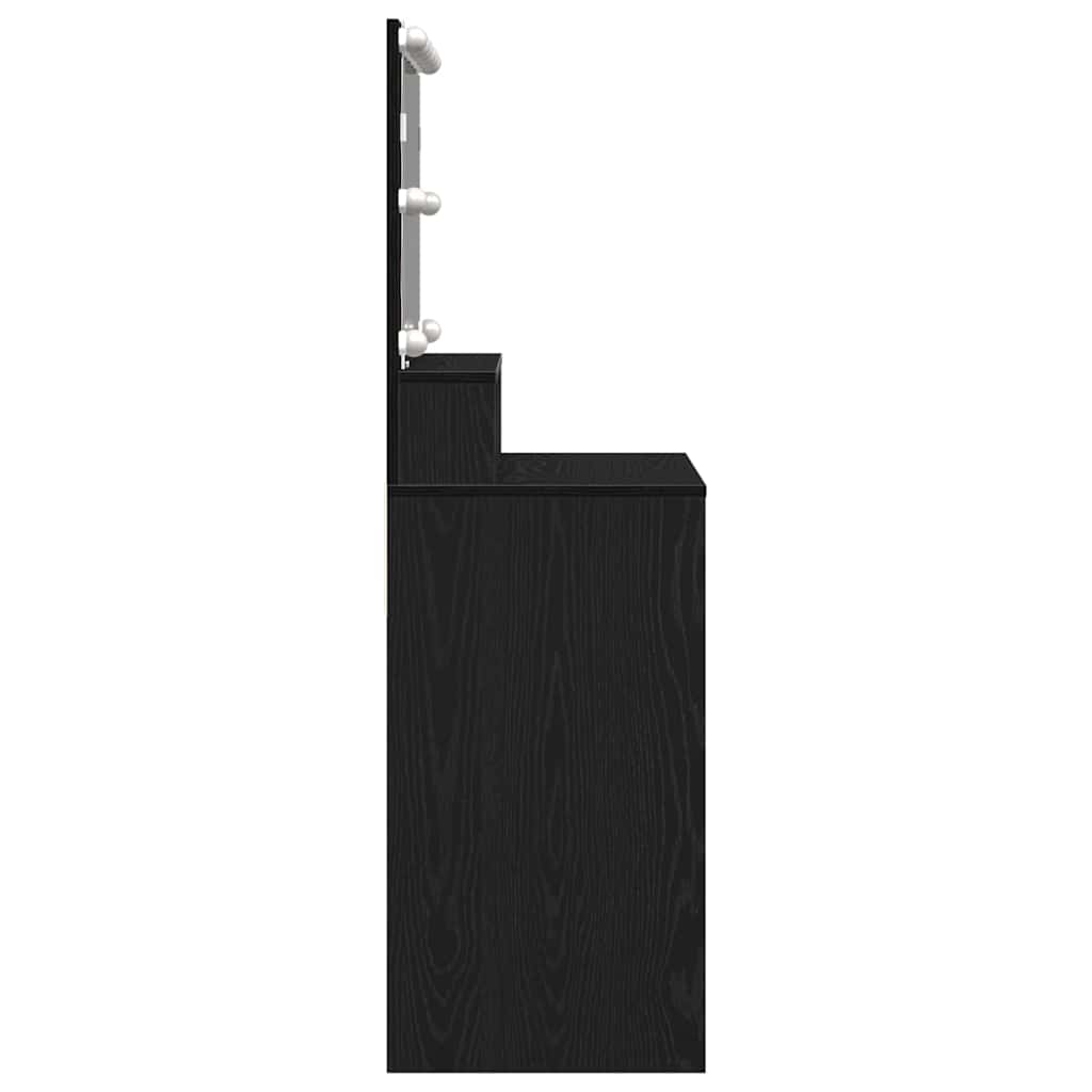 Schminktisch Schwarz Eichen-Optik 80 x 41 x 134,5 cm