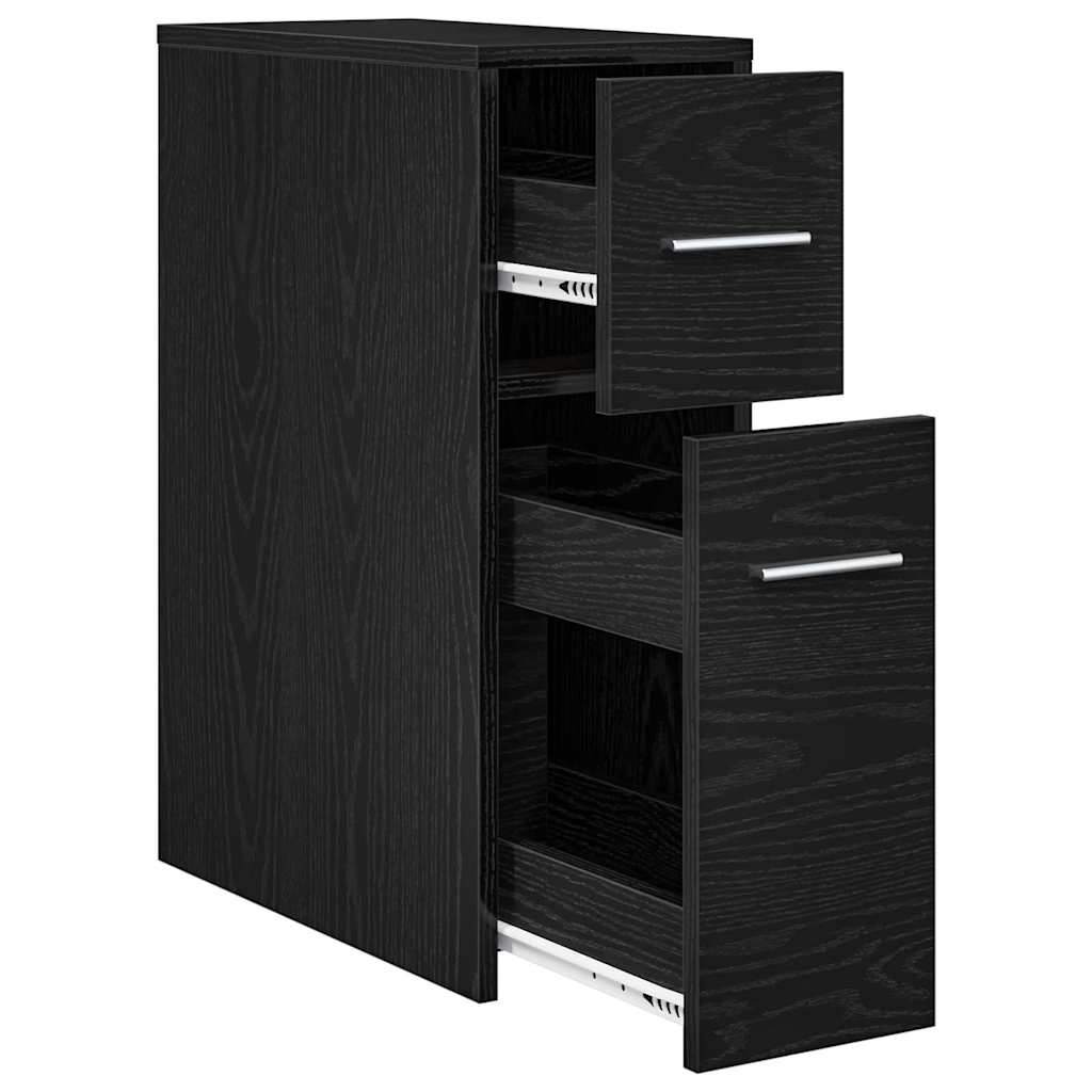 Schlanker Badezimmer-Schrank Schwarze Eiche 22 x 44 x 61,5 cm