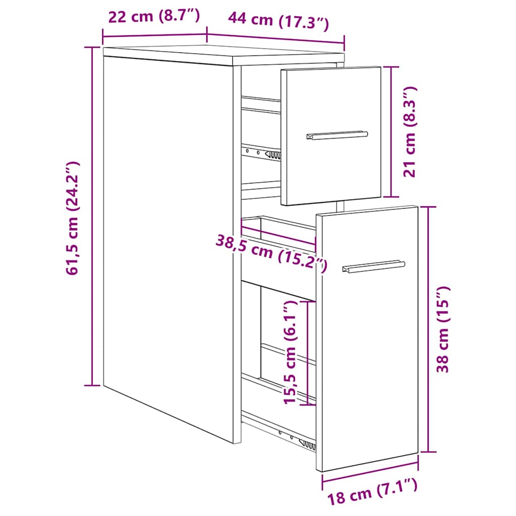 Badezimmermöbel-Set 22 x 44 x 61,5 cm Holzwerkstoff