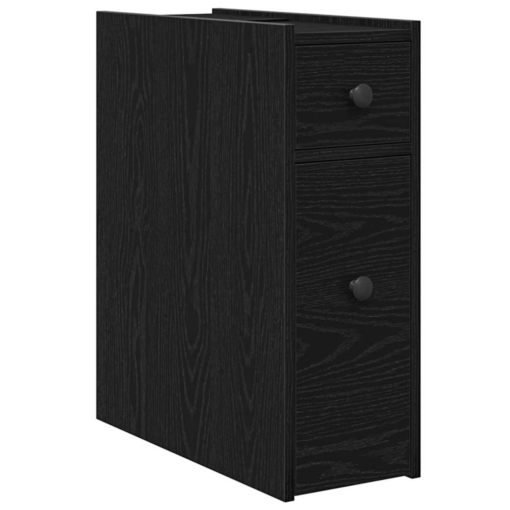 Schmaler Badezimmer-Schrank Schwarze Eiche 80 x 18 x 60 cm