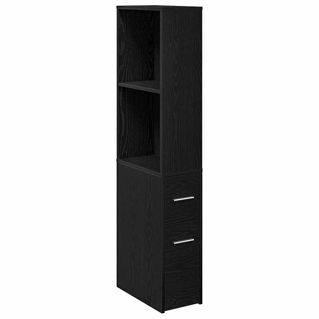 Schmaler Badezimmer-Schrank Schwarze Eiche 22 x 41 x 135 cm