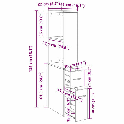 Badezimmermöbel-Set 22 x 41 x 135 cm Holzwerkstoff