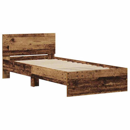 Bettgestell mit Kopfteil Altholz 90 x 200 cm Holzwerkstoff