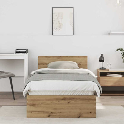 Bettgestell mit Kopfteil mit Kopfteil Artisan-Eiche 90 x 200 cm