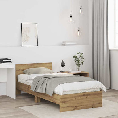 Bettgestell mit Kopfteil mit Kopfteil Artisan-Eiche 90 x 200 cm