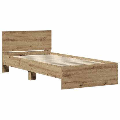 Bettgestell mit Kopfteil mit Kopfteil Artisan-Eiche 90 x 200 cm