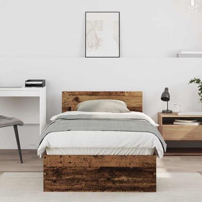 Bettgestell mit Kopfteil Altholz 90 x 190 cm Holzwerkstoff