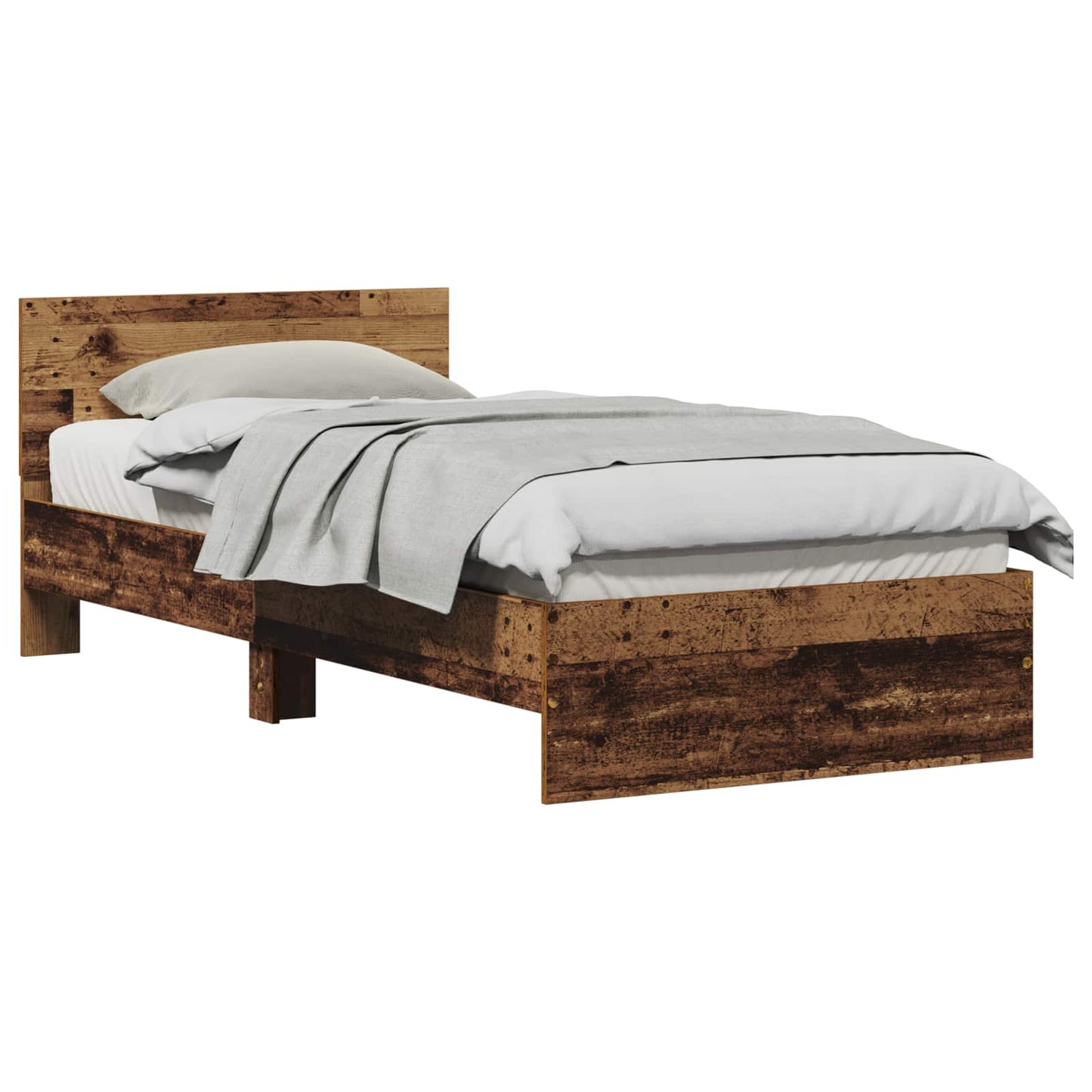 Bettgestell mit Kopfteil Altholz 90 x 190 cm Holzwerkstoff