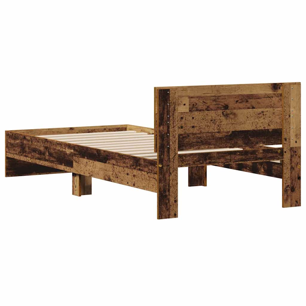 Bettgestell mit Kopfteil Altholz 90 x 190 cm Holzwerkstoff