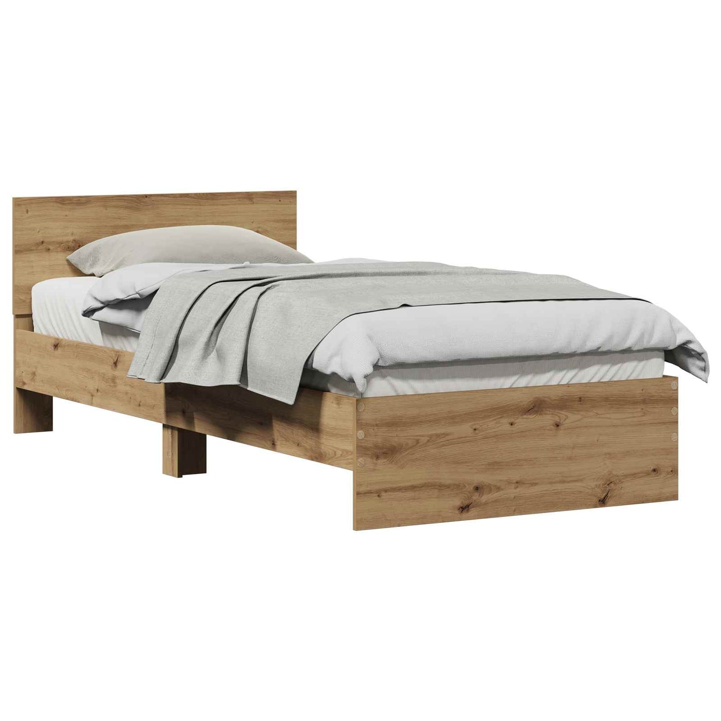 Bettgestell mit Kopfteil mit Kopfteil Artisan-Eiche 90 x 190 cm