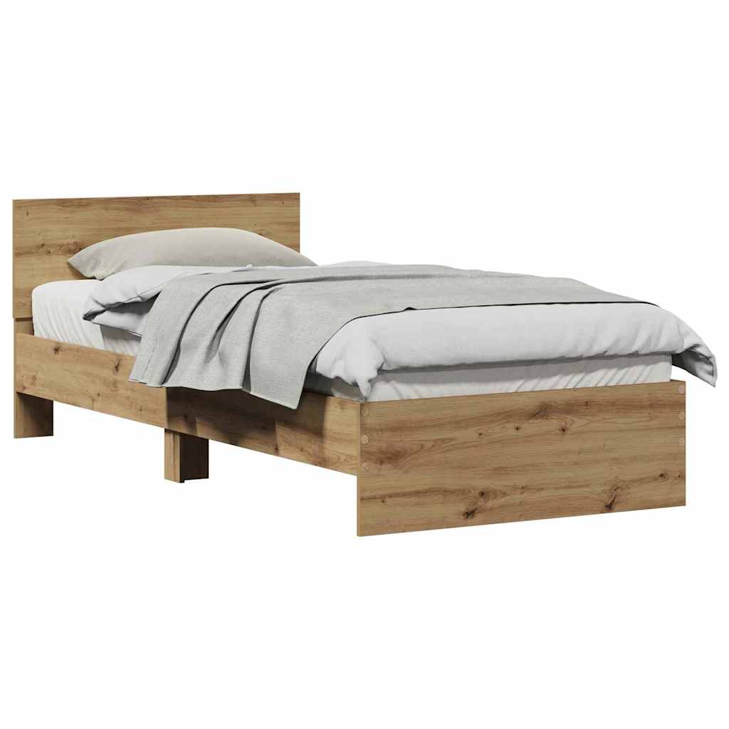 Bettgestell Eiche handwerklich 75 x 190 cm Holzwerkstoff