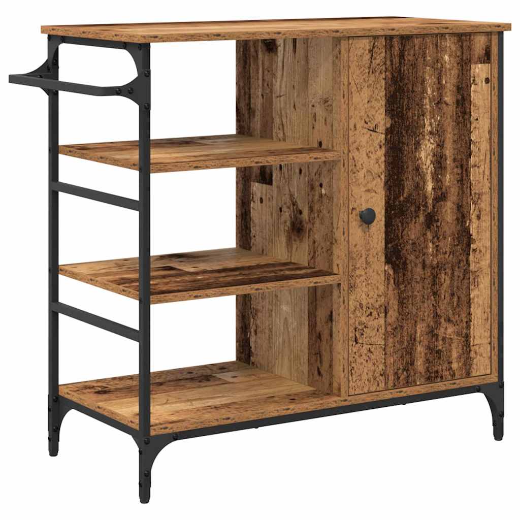 Küchentrolley Altholz 87,5 x 39 x 84,5 cm Holzwerkstoff