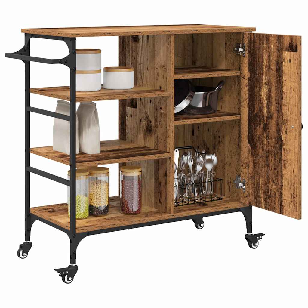 Küchentrolley Altholz 87,5 x 39 x 84,5 cm Holzwerkstoff