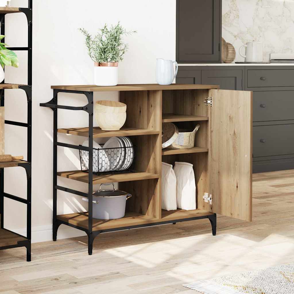 Küchentrolley Artisan-Eiche 87,5 x 39 x 84,5 cm Holzwerkstoff