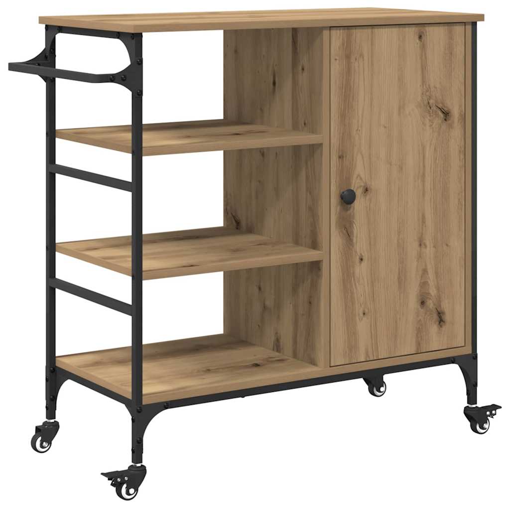 Küchentrolley Artisan-Eiche 87,5 x 39 x 84,5 cm Holzwerkstoff