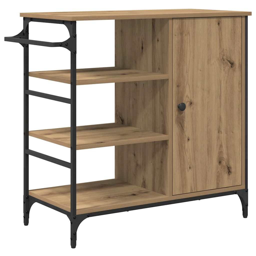 Küchentrolley Artisan-Eiche 87,5 x 39 x 84,5 cm Holzwerkstoff