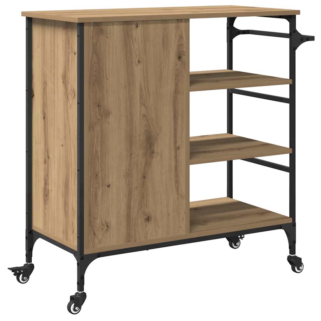 Küchentrolley Artisan-Eiche 87,5 x 39 x 84,5 cm Holzwerkstoff