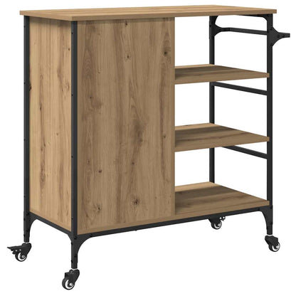 Küchentrolley Artisan-Eiche 87,5 x 39 x 84,5 cm Holzwerkstoff