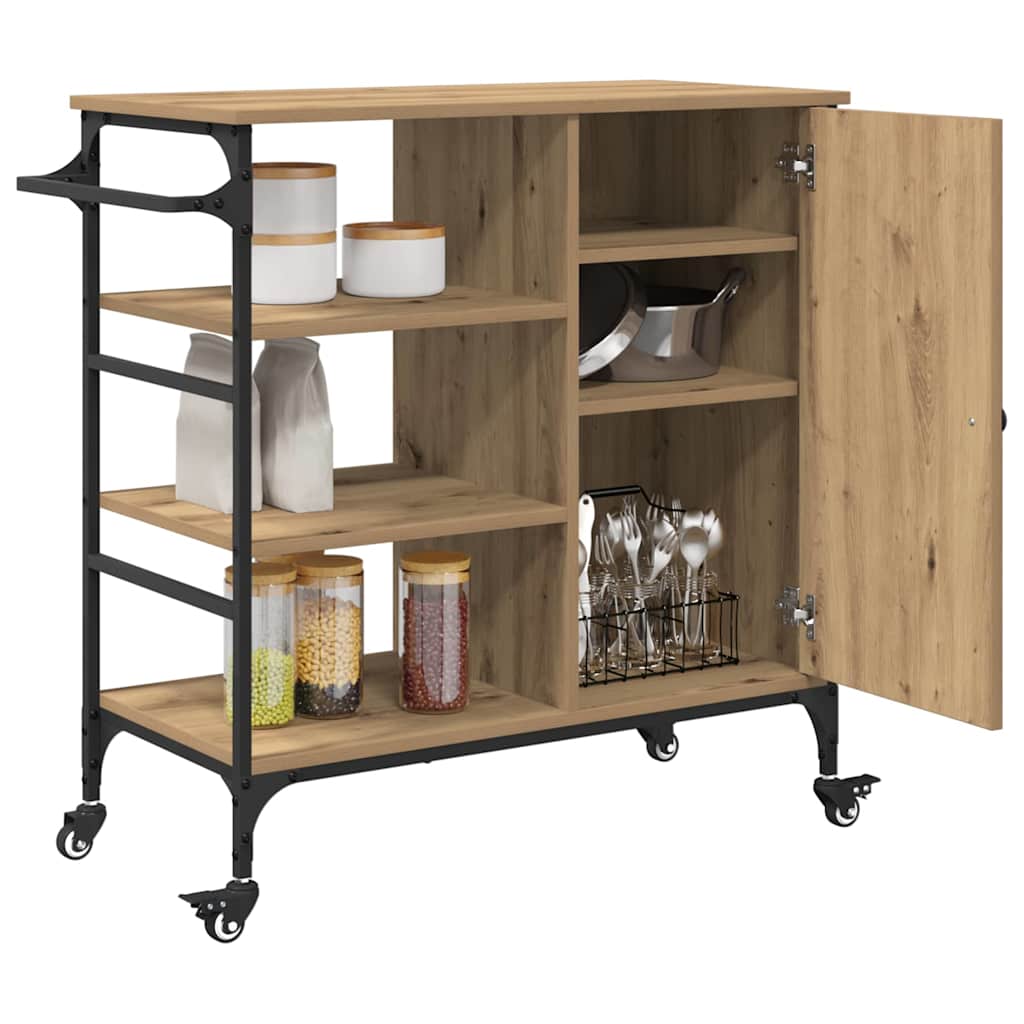 Küchentrolley Artisan-Eiche 87,5 x 39 x 84,5 cm Holzwerkstoff