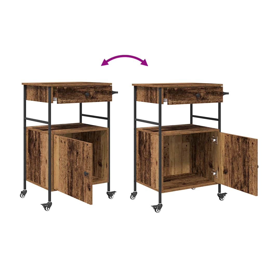 Küchentrolley Altholz 56 x 43 x 89,5 cm Holzwerkstoff