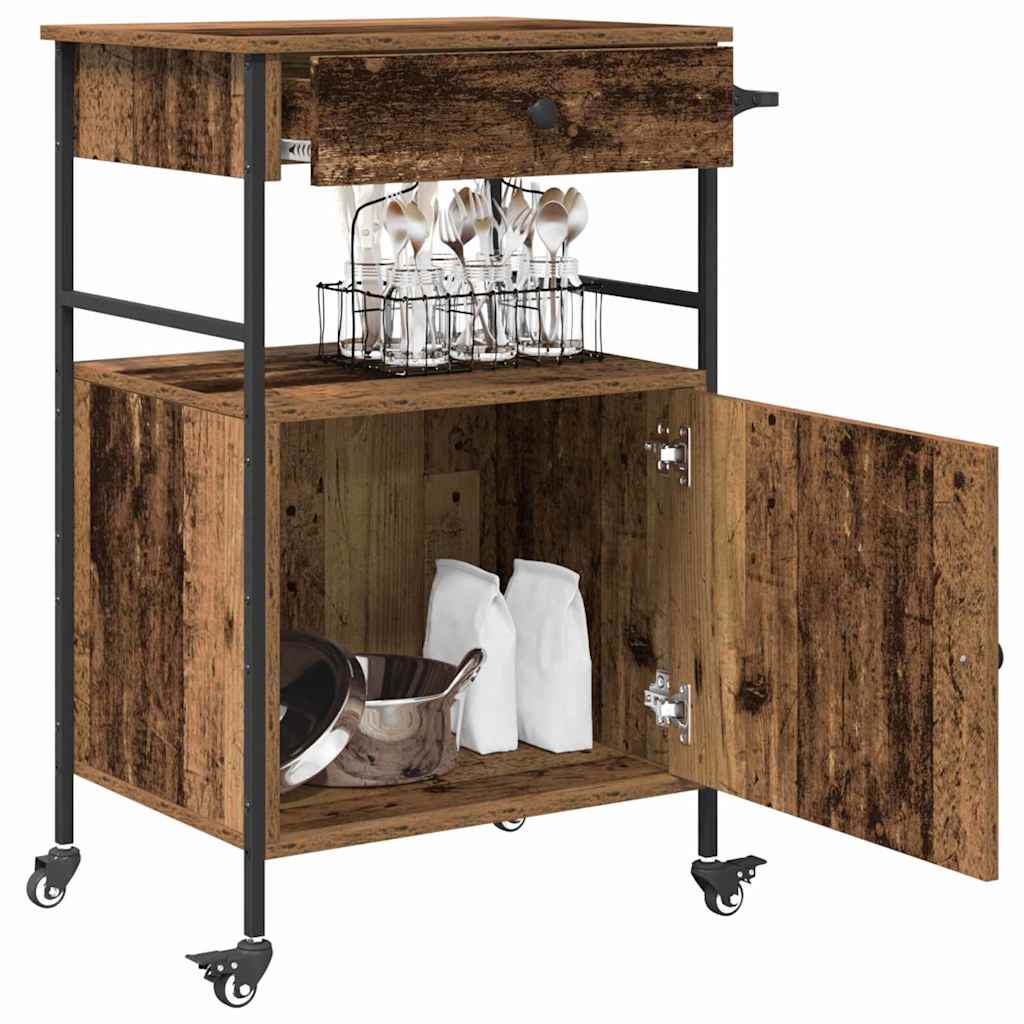 Küchentrolley Altholz 56 x 43 x 89,5 cm Holzwerkstoff