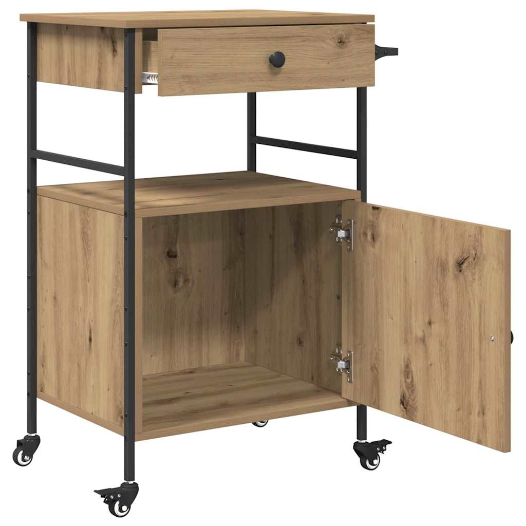 Küchentrolley Artisan-Eiche 56 x 43 x 89,5 cm Holzwerkstoff