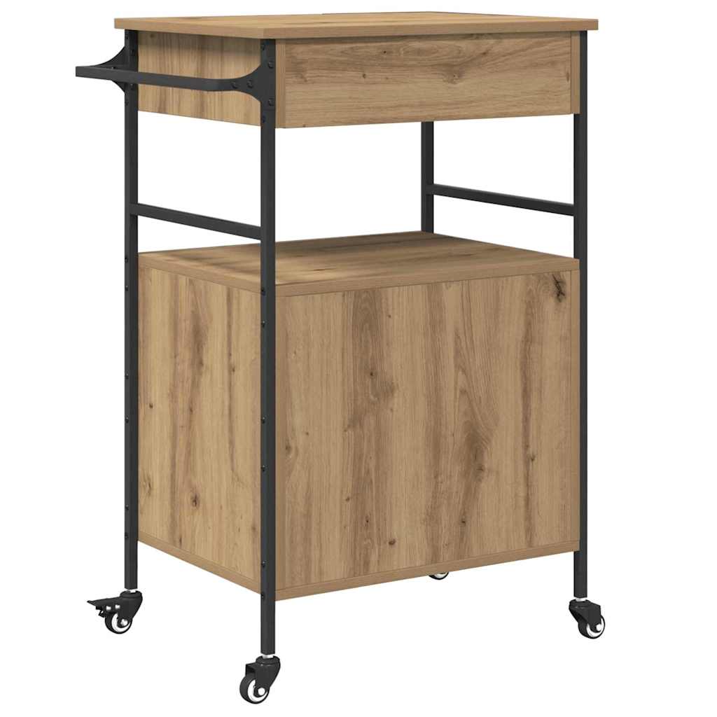 Küchentrolley Artisan-Eiche 56 x 43 x 89,5 cm Holzwerkstoff